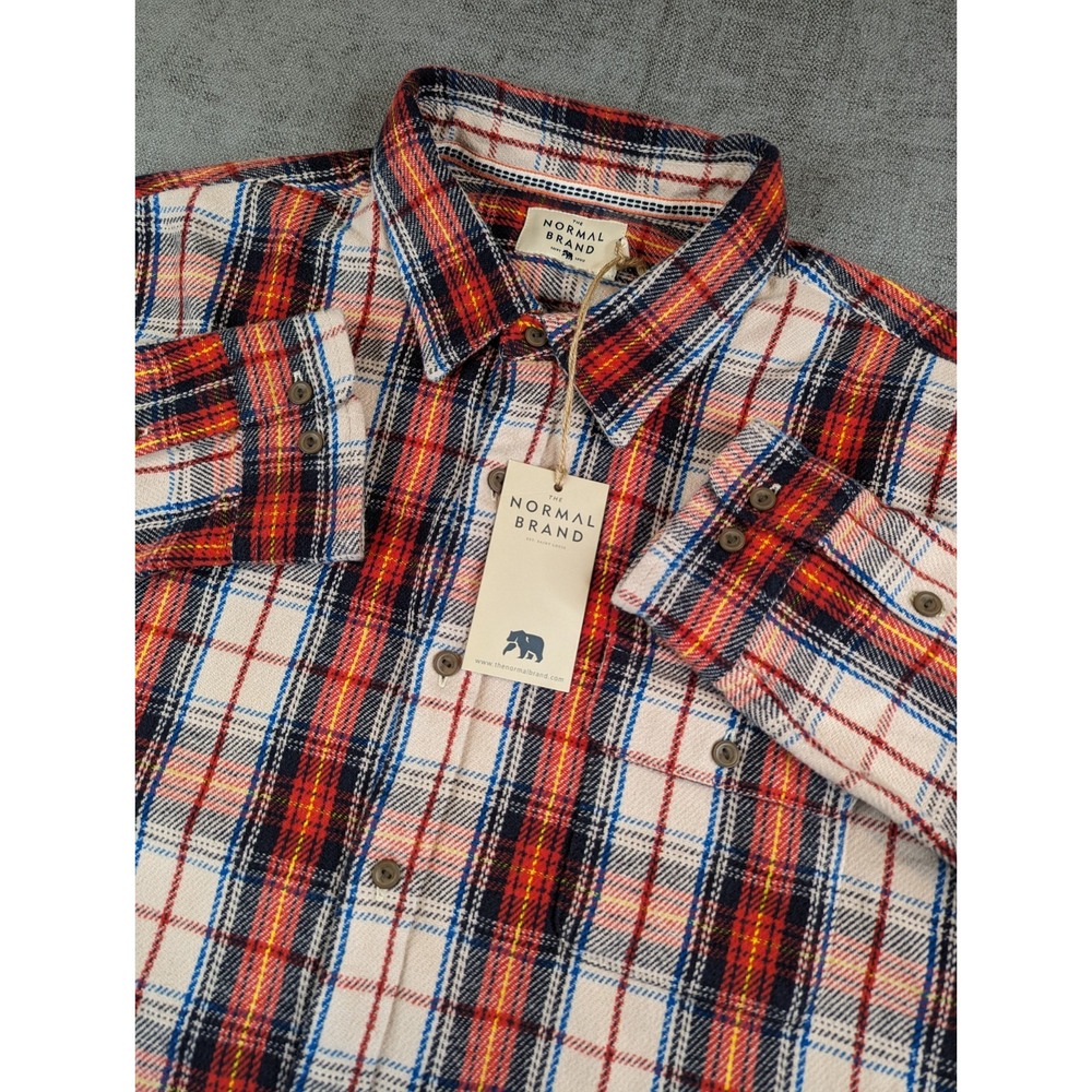 NWT The Normal Brand Flannel Shirt Men XXL Boone Heavy Brushed Twill Long Button
